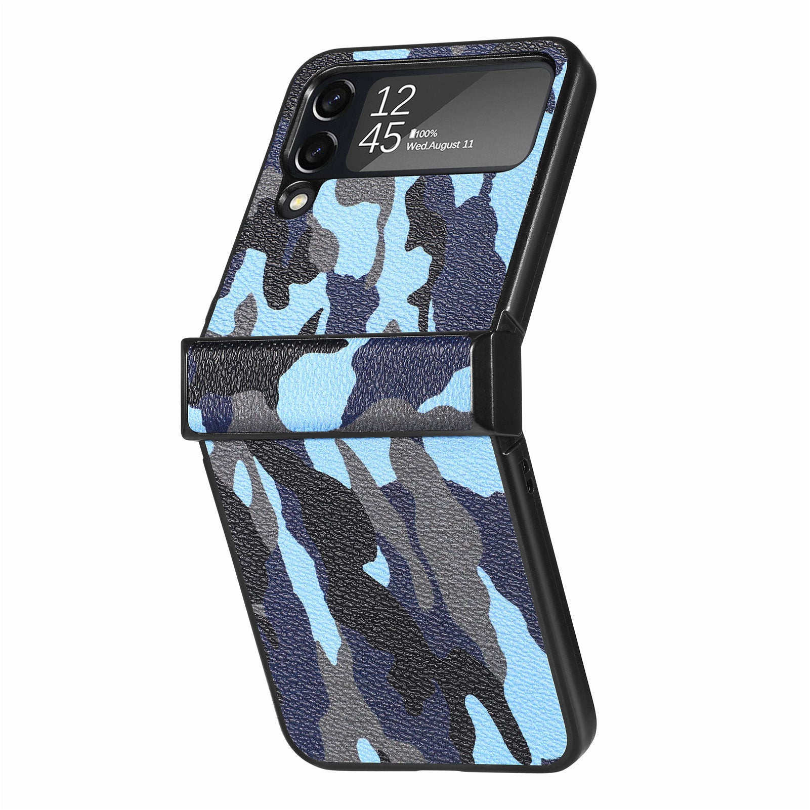 For Samsung Galaxy Z Flip4 5G Camouflage Pattern Phone Case PU Leather Coated PC Anti-scratch Cover For Samsung Galaxy Z Flip4 5G Camouflage Pattern Phone Case PU Leather Coated PC Anti-scratch Cover